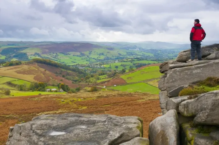 Framed Print : Higger Tor towards Hathersage, Peak District National Park, Derbyshire, England Framed Print : Higger Tor towards Hathersage, Peak District National Park, Derbyshire, England