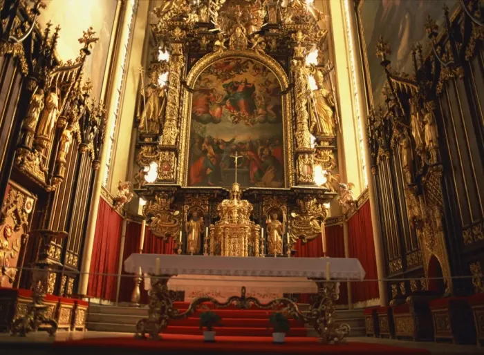 Framed Print : High altar dating from the 17th century by Linhart Wulliman and Franz Georgius