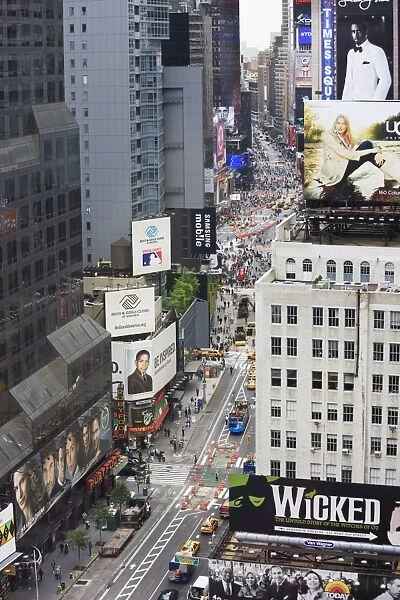 High angle view, Broadway and Times Square, Manhattan, New York City, New York