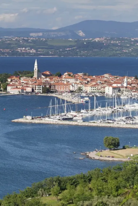Framed Print : High angle view of the old town and the harbour of Izola, Primorska, Istria, Slovenia, Europe Framed Print : High angle view of the old town and the harbour of Izola, Primorska, Istria, Slovenia, Europe