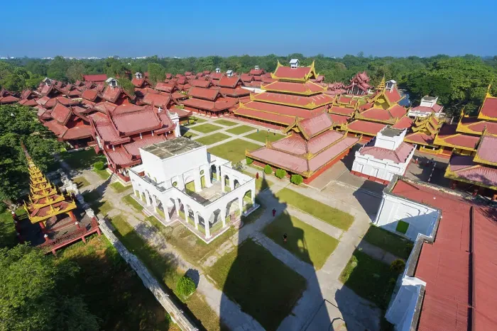 Framed Print : High angle view of Royal Palace, Mandalay, Myanmar (Burma), Asia Framed Print : High angle view of Royal Palace, Mandalay, Myanmar (Burma), Asia