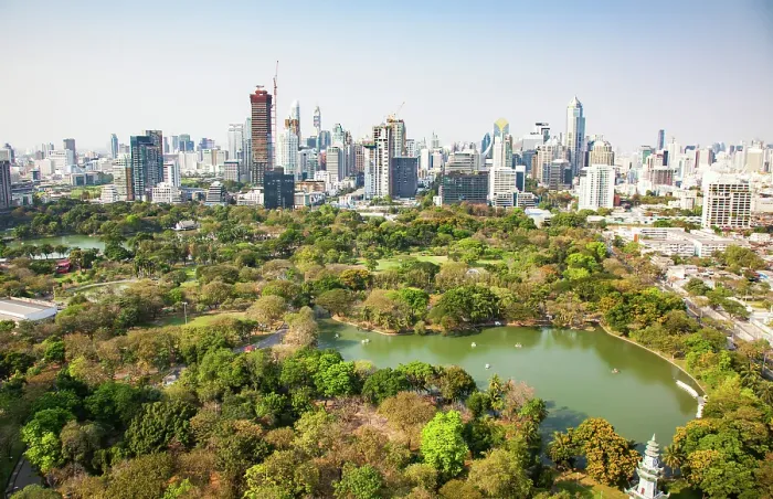Framed Print : High buildings panorama of downtown of Bangkok City and Lumpini Park, Bangkok, Thailand Framed Print : High buildings panorama of downtown of Bangkok City and Lumpini Park, Bangkok, Thailand
