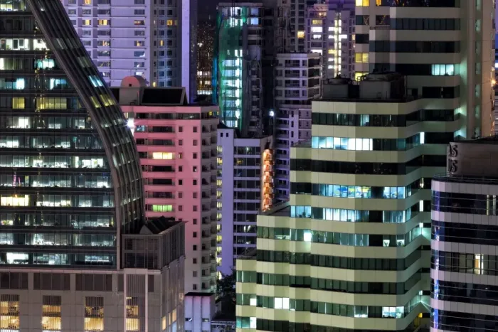 Framed Print : High rise buildings of Bangkok at night from Rembrandt Hotel and Towers, Sukhumvit 18, Bangkok, Thailand, Southeast Asia, Asia Framed Print : High rise buildings of Bangkok at night from Rembrandt Hotel and Towers, Sukhumvit 18, Bangkok, Thailand, Southeast Asia, Asia