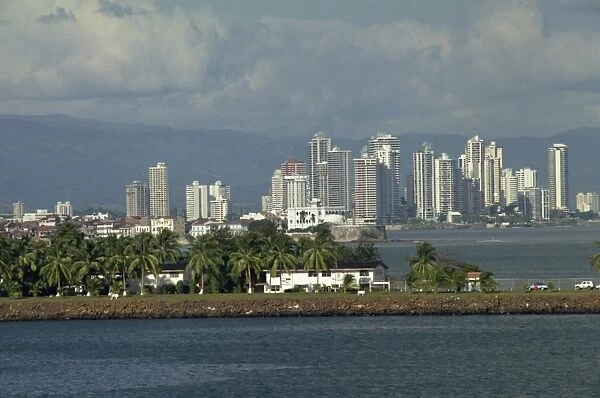 The high rise buildings on the skyline of Panama City