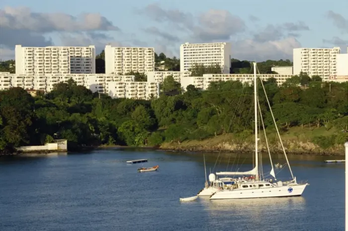 Framed Print : High rise residential blocks overlooking Scholerher Bay Framed Print : High rise residential blocks overlooking Scholerher Bay