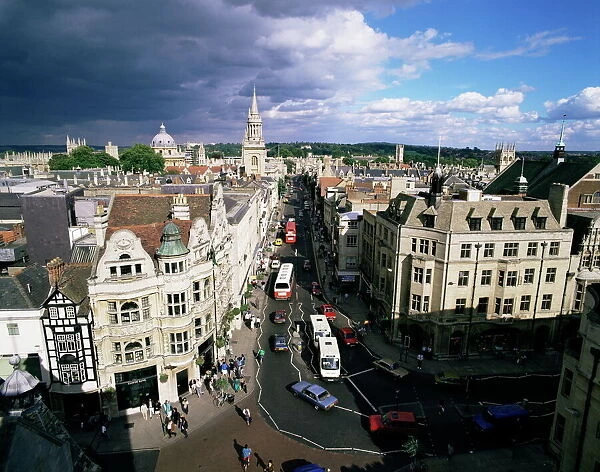 High Street from Carfax Tower, Oxford, Oxfordshire, England, United Kingdom, Europe