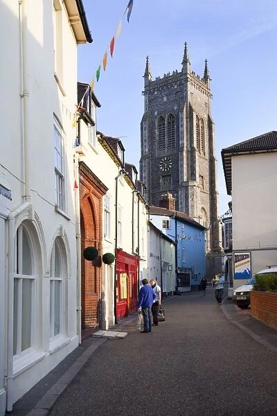 High Street and Church of St. Peter and St. Paul, Cromer, Norfolk, England, United Kingdom, Europe