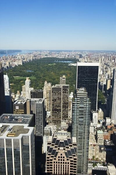 High view of Central Park and Upper Manhattan