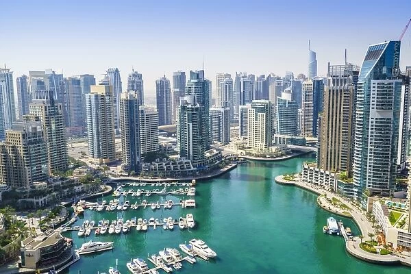 High view of Dubai Marina, Dubai, United Arab Emirates, Middle East