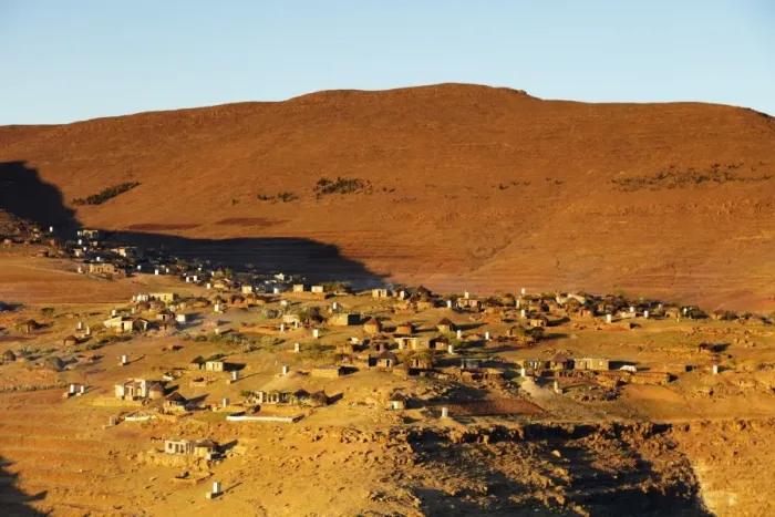 Framed Print : Highland village, Lesotho, Africa Framed Print : Highland village, Lesotho, Africa
