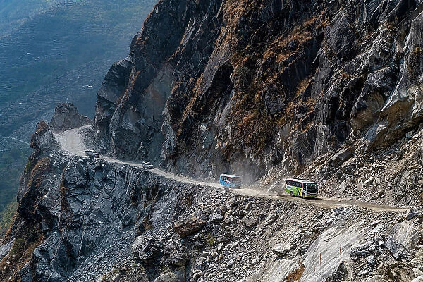 Highway through the Himalaya to Jomsom, Nepal, Asia