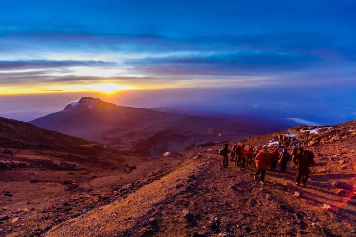 Framed Print : Hiking up Mount Kilimanjaro at sunset, UNESCO World Heritage Site, Tanzania, East Africa, Africa Framed Print : Hiking up Mount Kilimanjaro at sunset, UNESCO World Heritage Site, Tanzania, East Africa, Africa