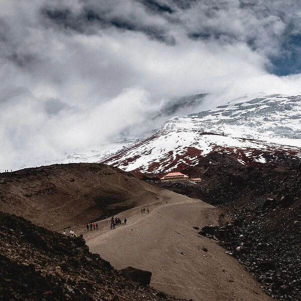 Hiking towards the refuge, Cotopaxi Volcano, Ecuador, South America