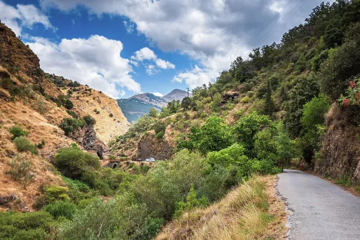 Framed Print : Hiking trail along rugged arid mountain valley of the Sierra Nevada, Andalusia, Spain, Europe Framed Print : Hiking trail along rugged arid mountain valley of the Sierra Nevada, Andalusia, Spain, Europe