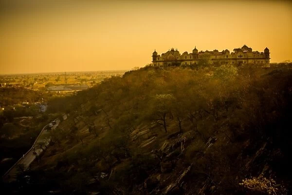 Hilltop ruins at sunset, Mathura, Uttar Pradesh, India, Asia