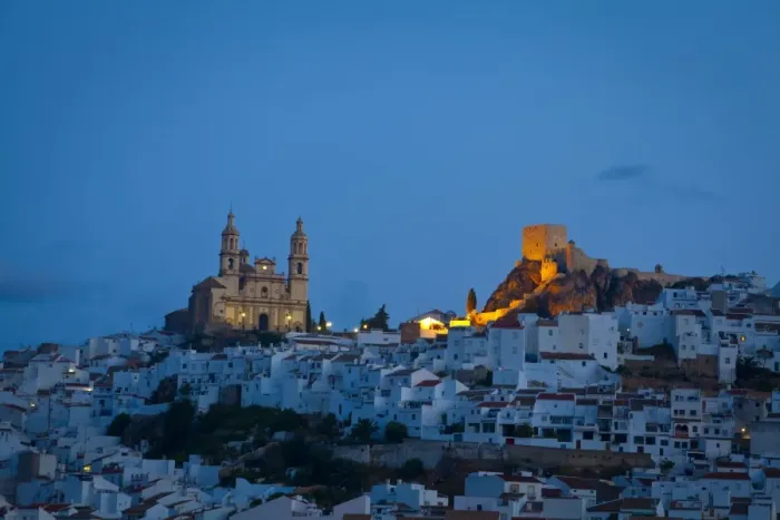 Framed Print : The hilltop village of Olvera illuminated at dawn, Olvera, Cadiz Province, Andalusia, Spain, Europe Framed Print : The hilltop village of Olvera illuminated at dawn, Olvera, Cadiz Province, Andalusia, Spain, Europe