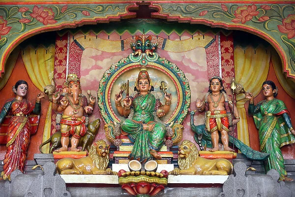 Hindu Gods Ganesh, Shiva and Durga, Mariamman Hindu Temple, Ho Chi Minh City, Vietnam