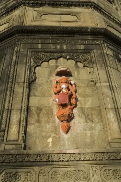 Framed Print : Hindu temple god on wall on banks of the Narmada River Framed Print : Hindu temple god on wall on banks of the Narmada River