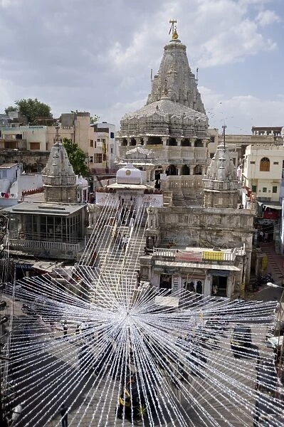 Hindu temple Jagdish Mandir, preparation for the Diwali festival celebrations