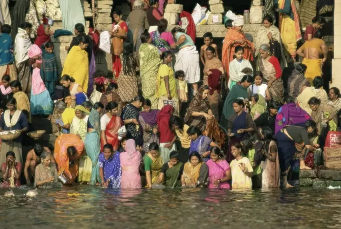 Framed Print : Hindus bathing in the early mornin in the holy river Ganges Framed Print : Hindus bathing in the early mornin in the holy river Ganges