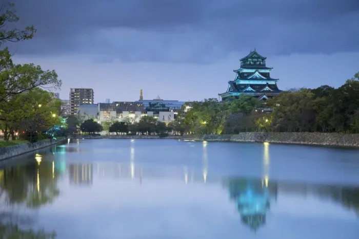 Framed Print : Hiroshima castle at dusk, Hiroshima, Hiroshima Prefecture, Japan, Asia Framed Print : Hiroshima castle at dusk, Hiroshima, Hiroshima Prefecture, Japan, Asia