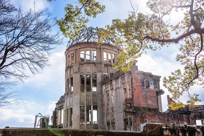 Framed Print : Hiroshima, Japan. Atomic Bomb Dome with lush trees in front of it Framed Print : Hiroshima, Japan. Atomic Bomb Dome with lush trees in front of it
