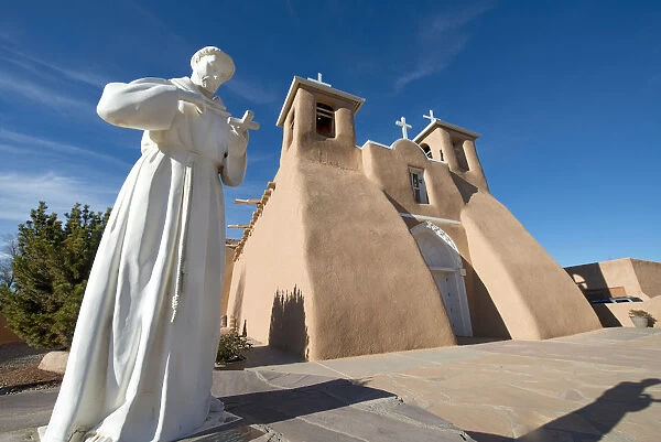 The historic adobe San Francisco de Asis church in Taos, New Mexico, United States