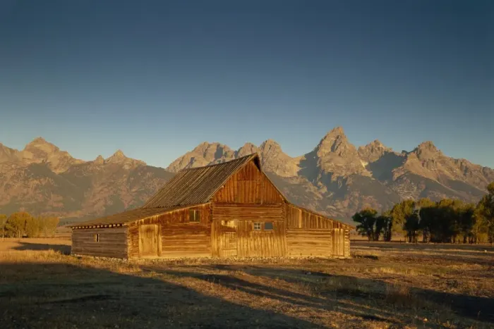 Framed Print : Historic barn and the Teton Range Framed Print : Historic barn and the Teton Range