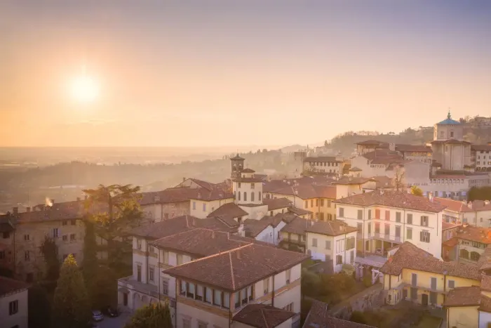 Framed Print : Historic center of Upper Town with Bishops Seminary Giovanni XXIII from above, Bergamo Framed Print : Historic center of Upper Town with Bishops Seminary Giovanni XXIII from above, Bergamo