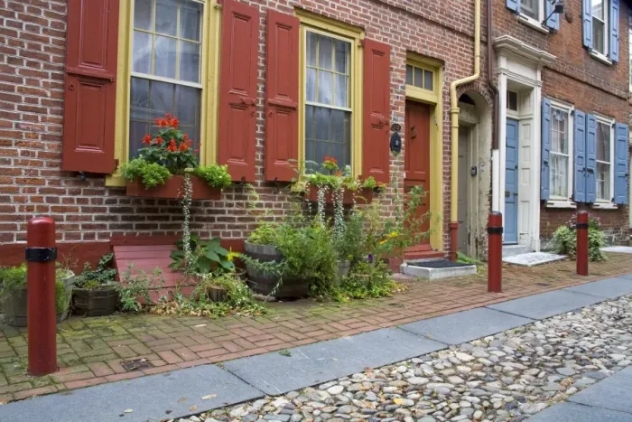 Framed Print : Historic Elfreths Alley, Old City District, Philadelphia, Pennsylvania Framed Print : Historic Elfreths Alley, Old City District, Philadelphia, Pennsylvania
