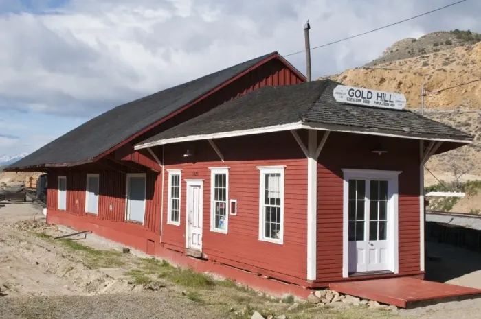 Framed Print : Historic Gold Hill train station, outside Virginia City, Nevada, United States of America, North America Framed Print : Historic Gold Hill train station, outside Virginia City, Nevada, United States of America, North America
