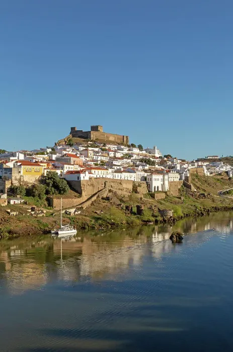 Framed Print : Historic hilltop walled medieval village of Mertola with castle, on the banks of the river Rio Guadiana, Baixo Alentejo, Portugal, Europe Framed Print : Historic hilltop walled medieval village of Mertola with castle, on the banks of the river Rio Guadiana, Baixo Alentejo, Portugal, Europe