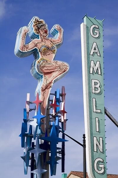 Historic Lucky Lady neon sign on Fremont Street, , Las Vegas, Nevada, United States of America