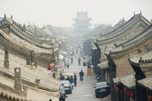 Historic old town buildings, UNESCO World Heritage Site, Pingyao City, Shanxi Province