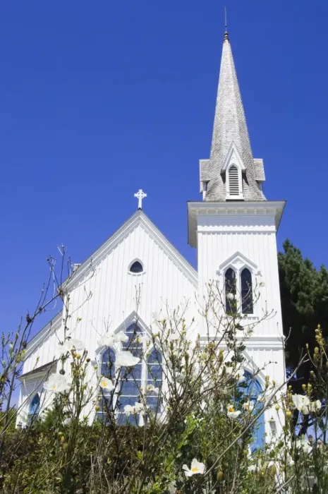 Framed Print : Historic Presbyterian church in Mendocino, California, United States of America Framed Print : Historic Presbyterian church in Mendocino, California, United States of America
