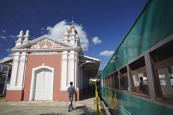 Historic tourist train at Mariana station, Minas Gerais, Brazil, South America l