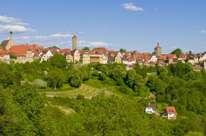 Framed Print : The historic town of Rothenburg ob der Tauber, Franconia, Bavaria, Germany, Europe