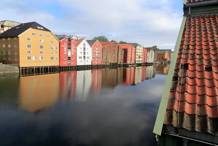 Framed Print : Historic waterside warehouse buildings on River Nidelva, Bryggene, Trondheim, Norway, Scandinavia, Europe Framed Print : Historic waterside warehouse buildings on River Nidelva, Bryggene, Trondheim, Norway, Scandinavia, Europe