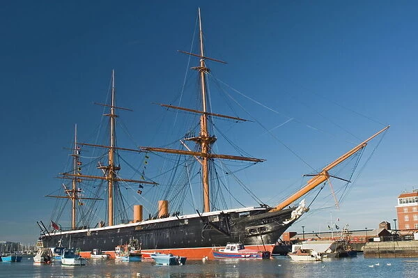 HMS Warrior, 1860, iron hull, built 1769-1765, sail and steam powered, Portsmouth Historical Dockyard, Portsmouth, Hampshire, England, United