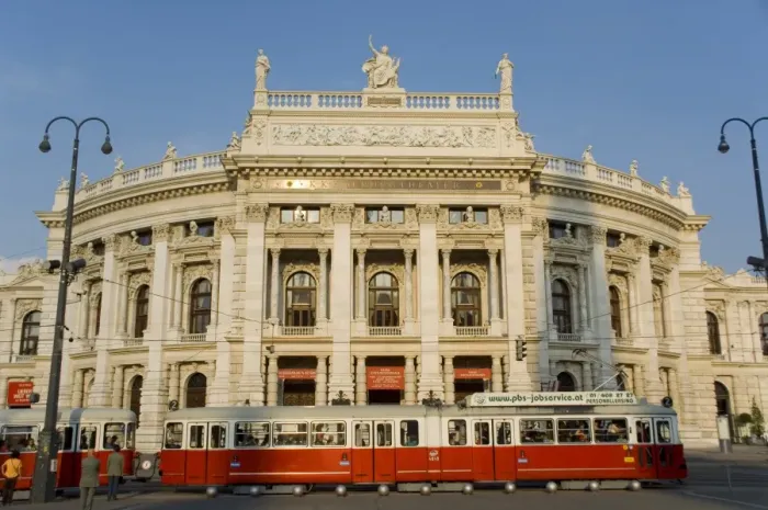 Framed Print : Hofburgtheatre with tram, Vienna, Austria, Europe Framed Print : Hofburgtheatre with tram, Vienna, Austria, Europe