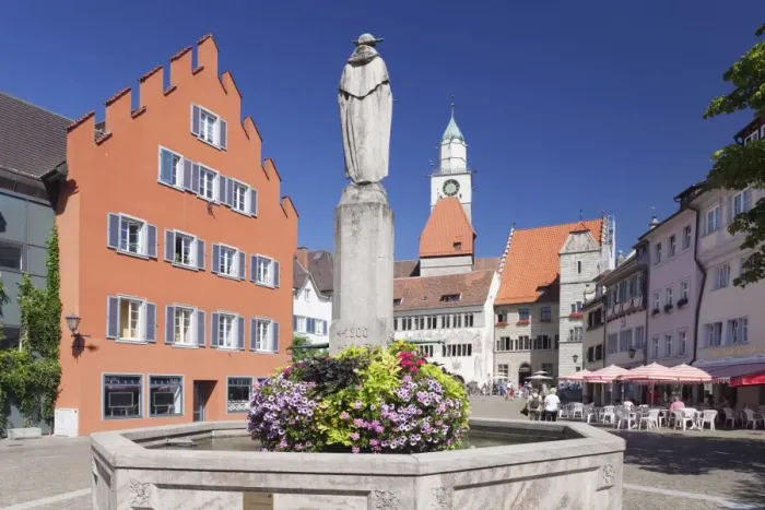 Framed Print : Hofstatt with town hall, St. Nikolaus Minster and fountain, Uberlingen, Lake Constance (Bodensee), Baden Wurttemberg, Germany, Europe Framed Print : Hofstatt with town hall, St. Nikolaus Minster and fountain, Uberlingen, Lake Constance (Bodensee), Baden Wurttemberg, Germany, Europe