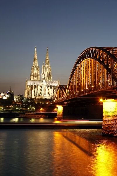 Hohenzollern Bridge over the River Rhine and Cathedral, UNESCO World Heritage Site