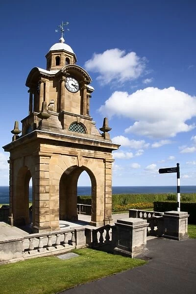 Holbeck Clock Tower on Esplanade, Scarborough, North Yorkshire, Yorkshire, England, United Kingdom, Europe