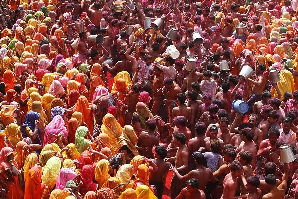 Holi celebration in Dauji temple, Dauji, Uttar Pradesh, India, Asia