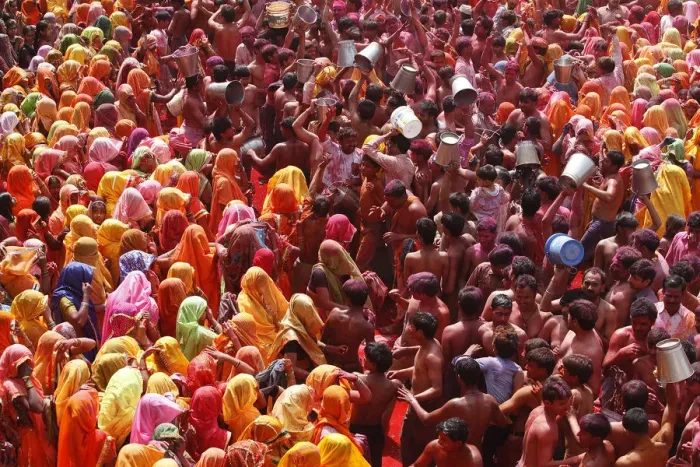 Framed Print : Holi celebration in Dauji temple, Dauji, Uttar Pradesh, India, Asia Framed Print : Holi celebration in Dauji temple, Dauji, Uttar Pradesh, India, Asia