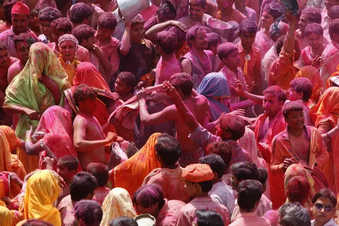 Framed Print : Holi celebration in Dauji temple, Dauji, Uttar Pradesh, India, Asia Framed Print : Holi celebration in Dauji temple, Dauji, Uttar Pradesh, India, Asia