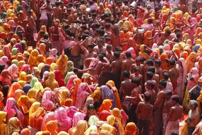 Framed Print : Holi celebration in Dauji temple, Dauji, Uttar Pradesh, India, Asia Framed Print : Holi celebration in Dauji temple, Dauji, Uttar Pradesh, India, Asia