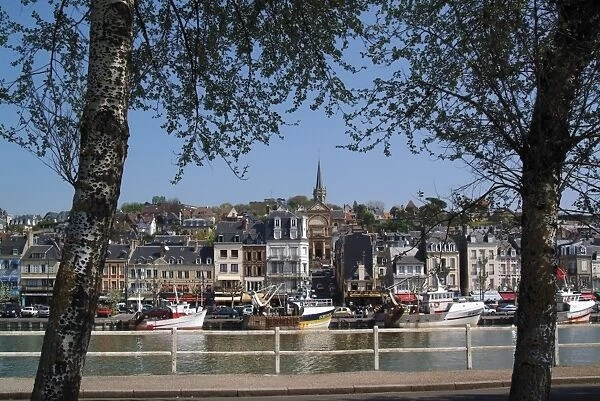 Holiday resort at mouth of the River Touques, Trouville, Calvados, Cote Fleurie