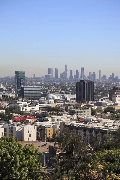 Hollywood and downtown skyline, Los Angeles, California, United States of America, North America