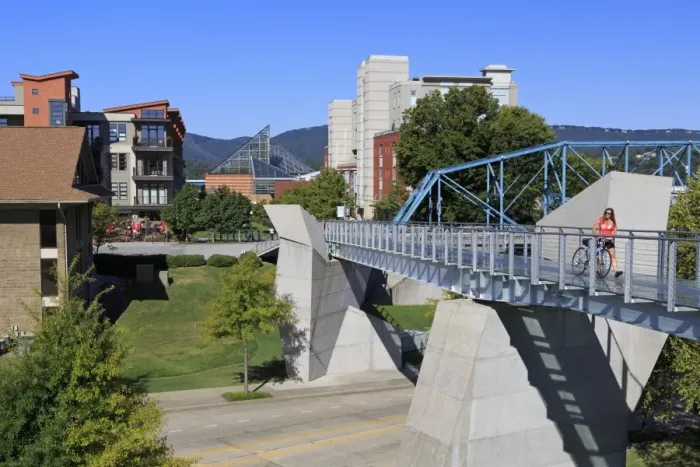 Framed Print : Holmberg Pedestrian Bridge, Bluff View Arts District, Chattanooga, Tennessee, United States of America, North America Framed Print : Holmberg Pedestrian Bridge, Bluff View Arts District, Chattanooga, Tennessee, United States of America, North America